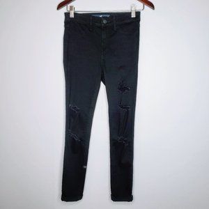 Hollister Distressed High Rise Crop Leggings 3R